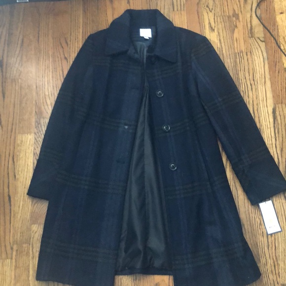 NWT Croft & barrow medium wool plaid coat - Picture 12 of 12